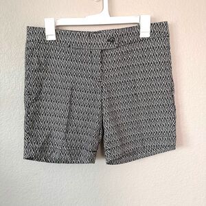 Cynthia Rowley Black White Geometric Diamond Print Shorts Size 8 Aztec Summer